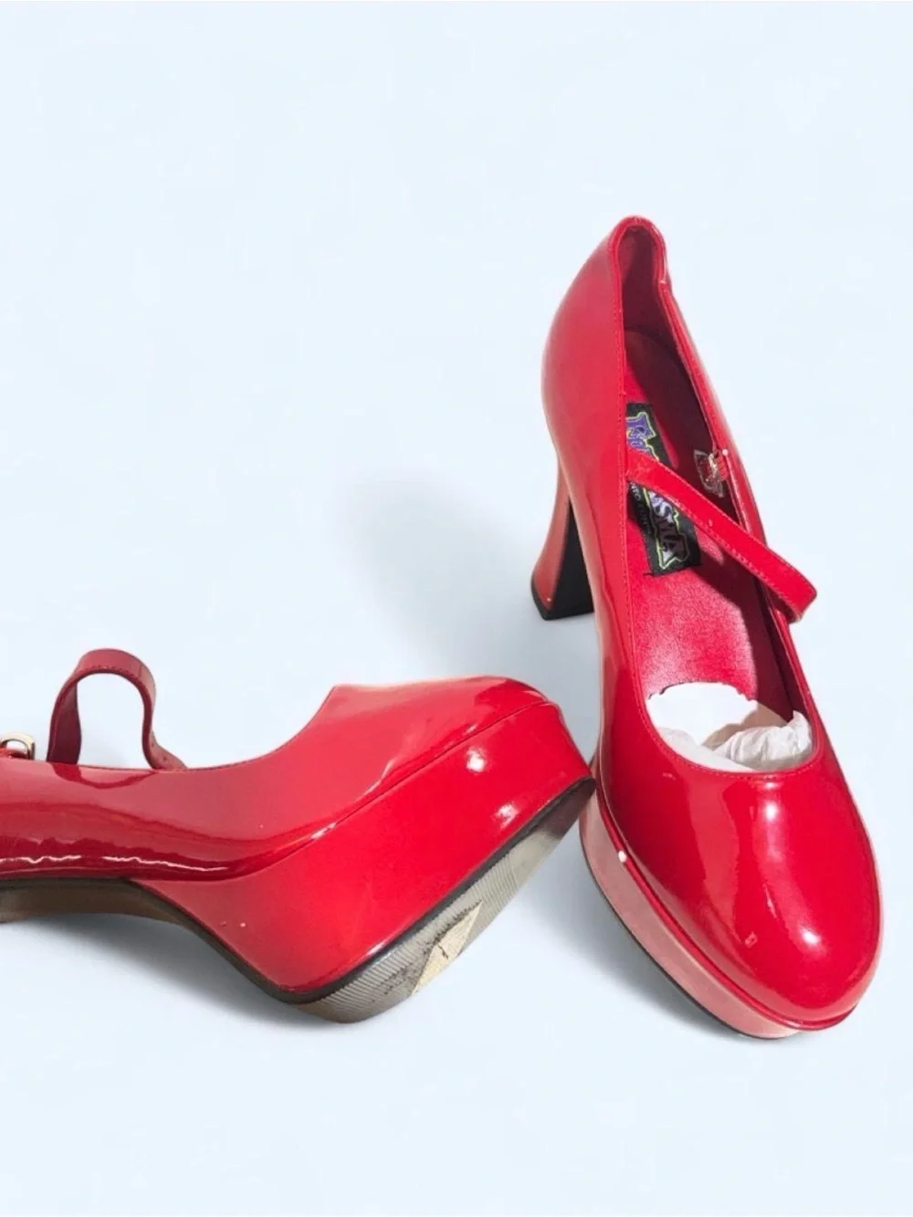 Red Platform Mary Jane Heels by Fantasma size 8 medium